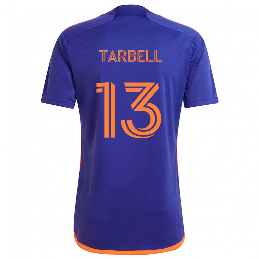 Kandiny Niño Camiseta Andrew Tarbell #13 Púrpura Naranja 2ª Equipación 2024/25 La Camisa Chile