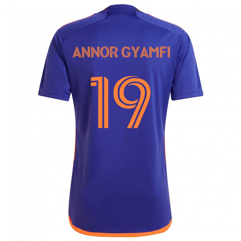 Kandiny Niño Camiseta Stephen Annor Gyamfi #19 Púrpura Naranja 2ª Equipación 2024/25 La Camisa Chile