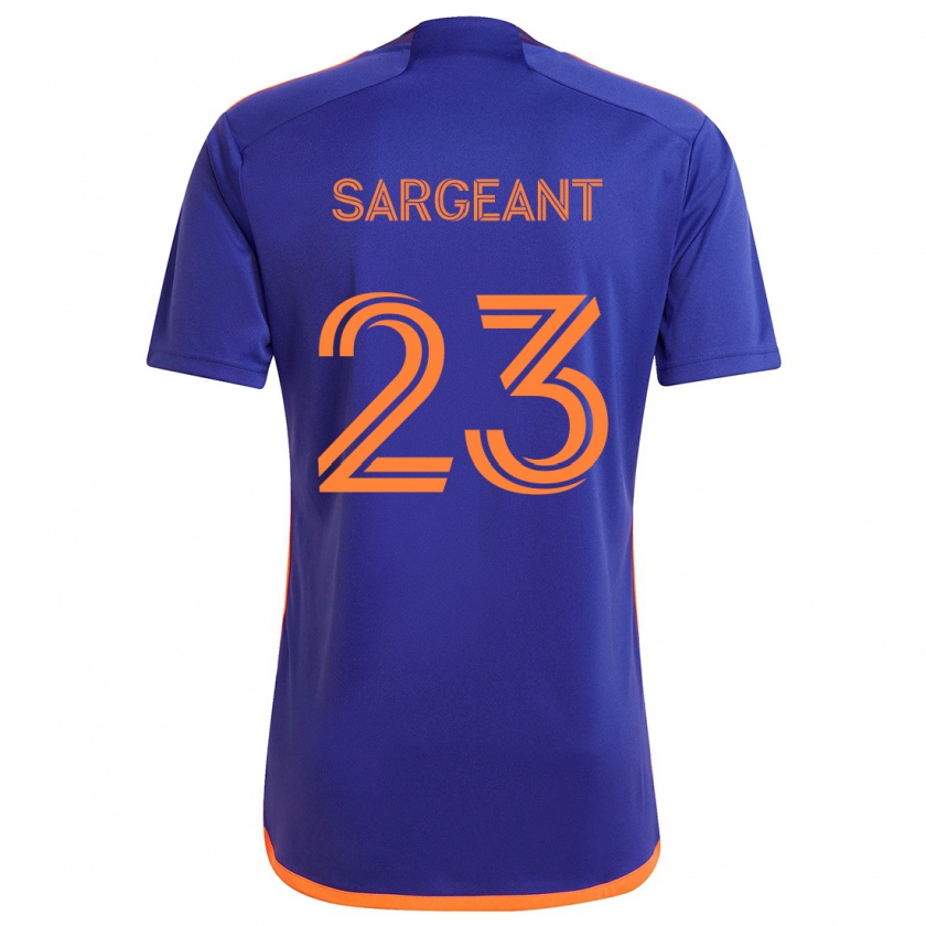 Kandiny Niño Camiseta Kieran Sargeant #23 Púrpura Naranja 2ª Equipación 2024/25 La Camisa Chile