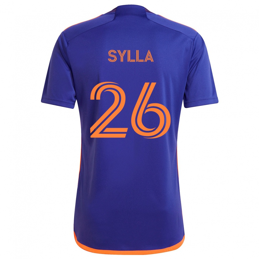 Kandiny Niño Camiseta Ousmane Sylla #26 Púrpura Naranja 2ª Equipación 2024/25 La Camisa Chile