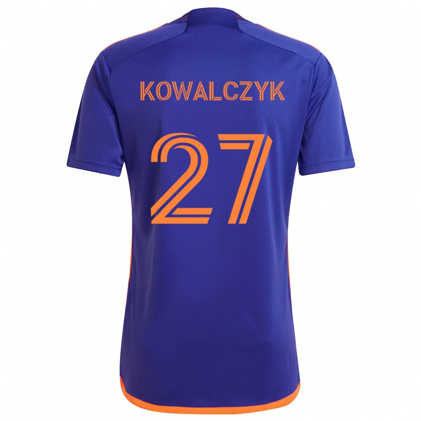 Kandiny Niño Camiseta Sebastian Kowalczyk #27 Púrpura Naranja 2ª Equipación 2024/25 La Camisa Chile