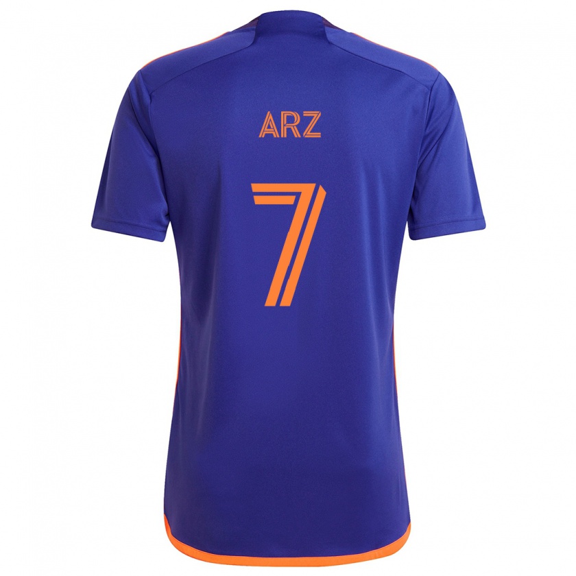 Kandiny Niño Camiseta Exon Arzú #7 Púrpura Naranja 2ª Equipación 2024/25 La Camisa Chile