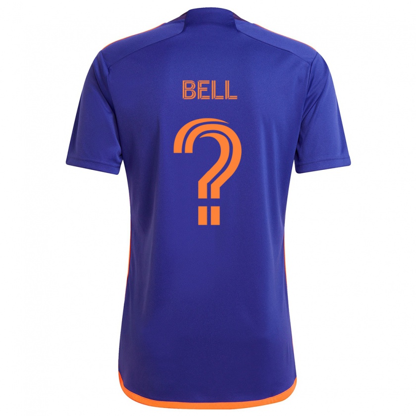 Kandiny Niño Camiseta Jahmani Bell #0 Púrpura Naranja 2ª Equipación 2024/25 La Camisa Chile