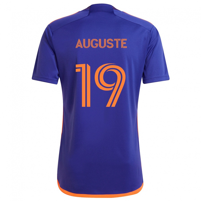 Kandiny Niño Camiseta Charles Auguste #19 Púrpura Naranja 2ª Equipación 2024/25 La Camisa Chile