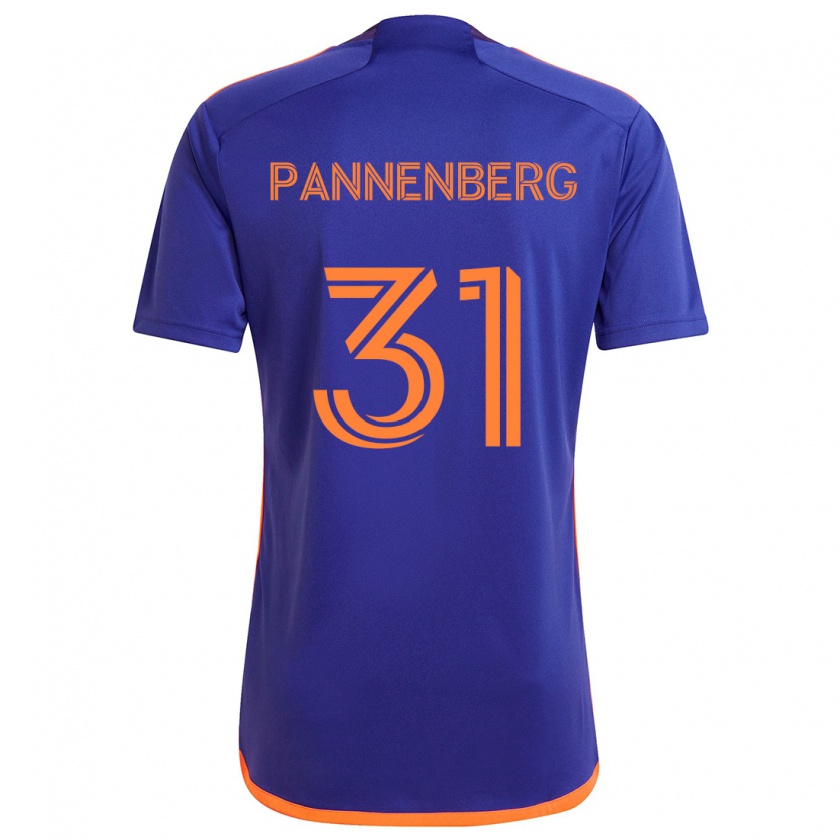 Kandiny Niño Camiseta Andrew Pannenberg #31 Púrpura Naranja 2ª Equipación 2024/25 La Camisa Chile