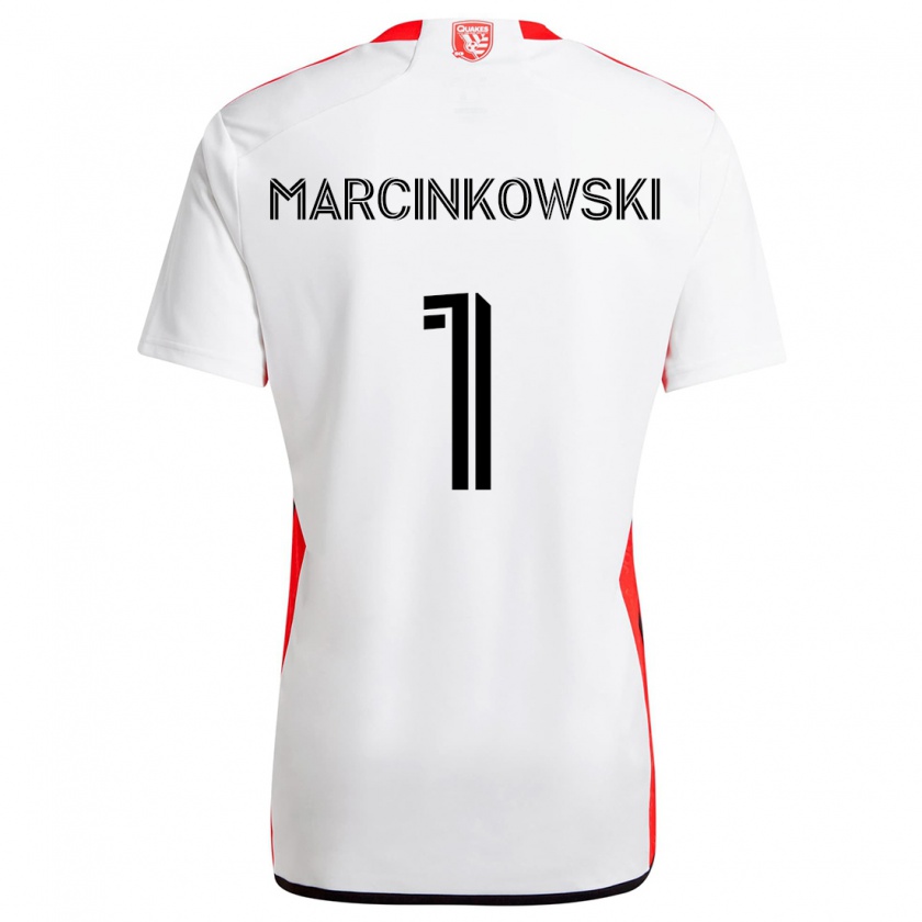 Kandiny Niño Camiseta Jt Marcinkowski #1 Blanco Rojo 2ª Equipación 2024/25 La Camisa Chile