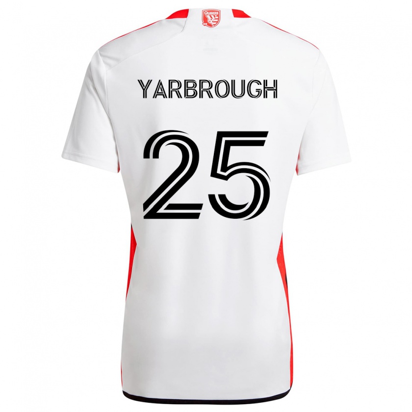 Kandiny Niño Camiseta William Yarbrough #25 Blanco Rojo 2ª Equipación 2024/25 La Camisa Chile