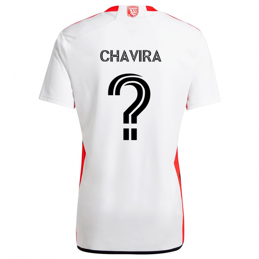 Kandiny Niño Camiseta Scott Chavira #0 Blanco Rojo 2ª Equipación 2024/25 La Camisa Chile