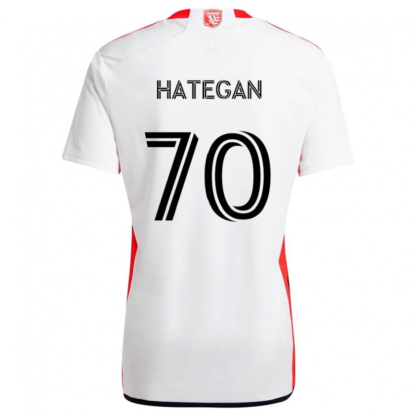 Kandiny Niño Camiseta Roberto Hategan #70 Blanco Rojo 2ª Equipación 2024/25 La Camisa Chile