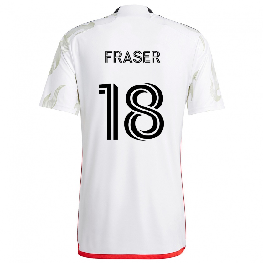 Kandiny Niño Camiseta Liam Fraser #18 Blanco Rojo Negro 2ª Equipación 2024/25 La Camisa Chile