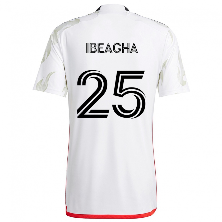 Kandiny Niño Camiseta Sebastien Ibeagha #25 Blanco Rojo Negro 2ª Equipación 2024/25 La Camisa Chile