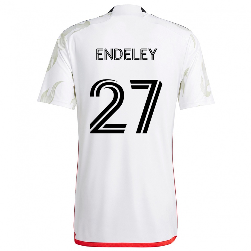 Kandiny Niño Camiseta Herbert Endeley #27 Blanco Rojo Negro 2ª Equipación 2024/25 La Camisa Chile