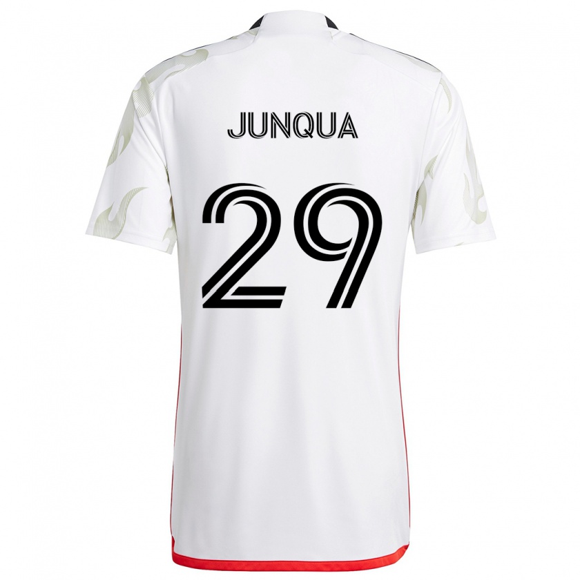 Kandiny Niño Camiseta Sam Junqua #29 Blanco Rojo Negro 2ª Equipación 2024/25 La Camisa Chile