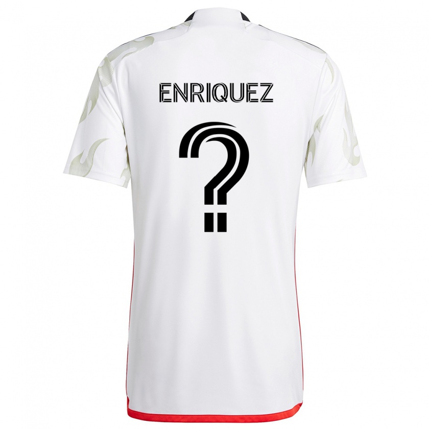 Kandiny Niño Camiseta Fabian Enriquez #0 Blanco Rojo Negro 2ª Equipación 2024/25 La Camisa Chile