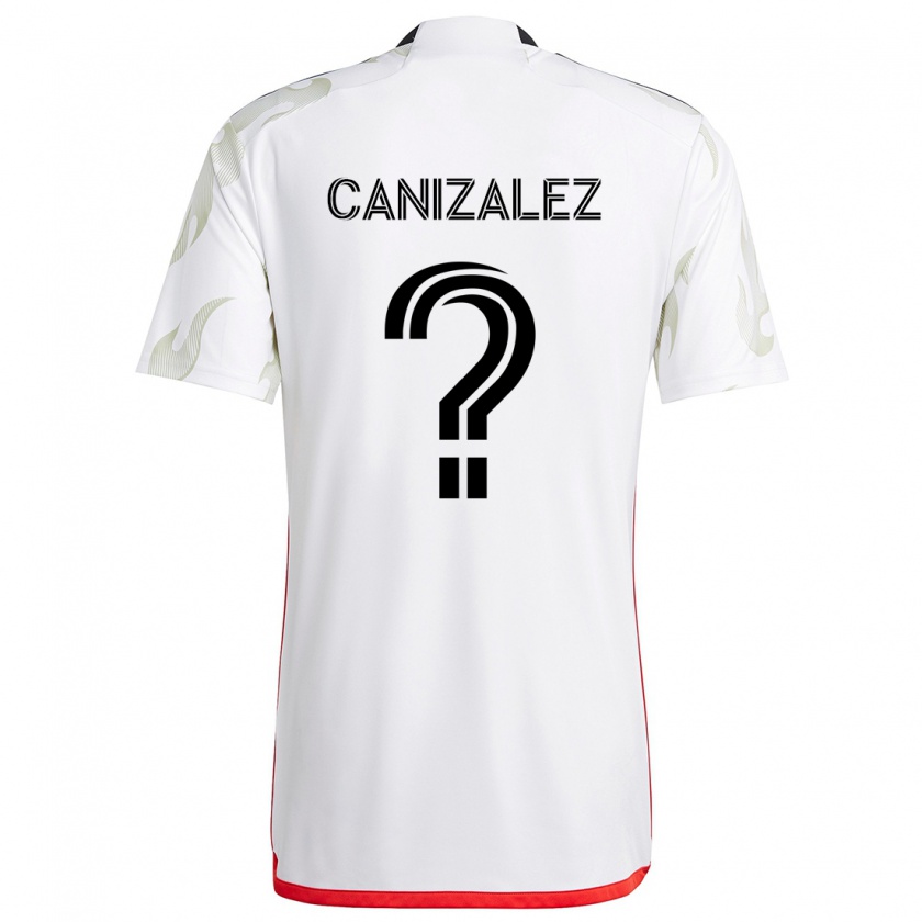 Kandiny Niño Camiseta Henry Canizalez #0 Blanco Rojo Negro 2ª Equipación 2024/25 La Camisa Chile