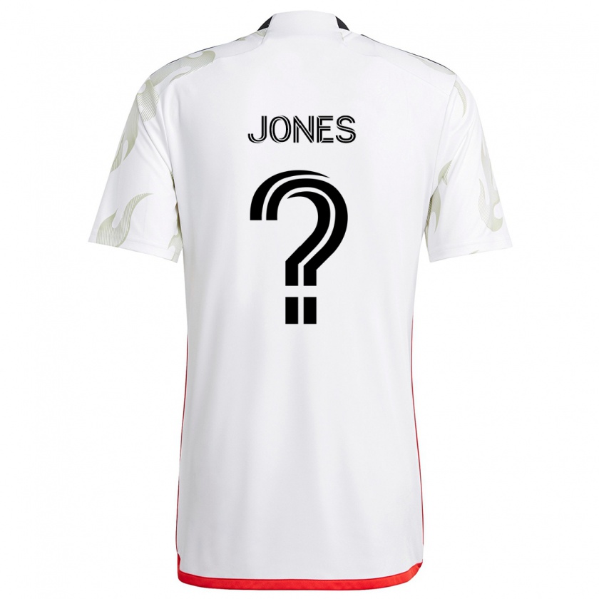 Kandiny Niño Camiseta Jordan Jones #0 Blanco Rojo Negro 2ª Equipación 2024/25 La Camisa Chile