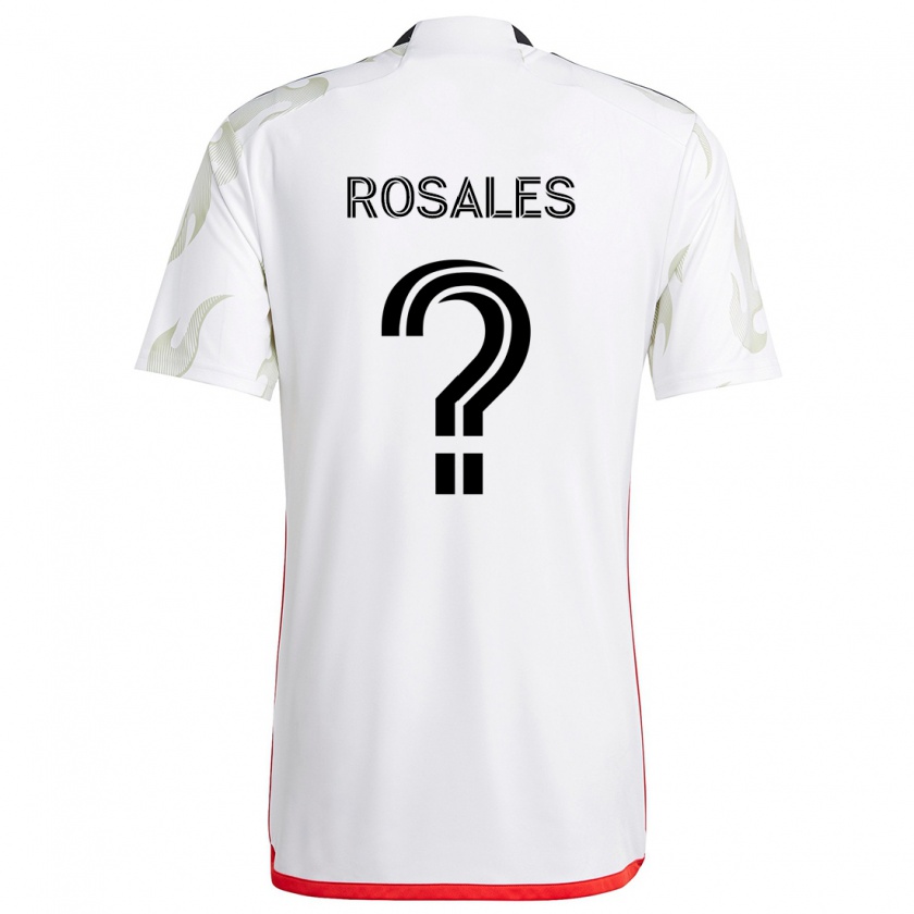 Kandiny Niño Camiseta Erik Rosales #0 Blanco Rojo Negro 2ª Equipación 2024/25 La Camisa Chile