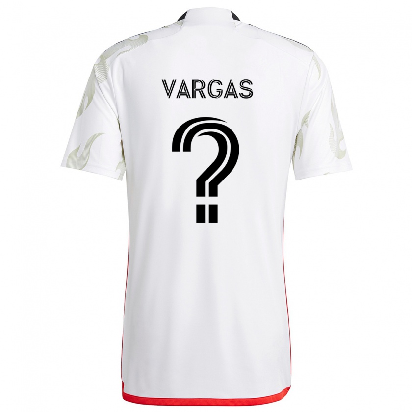 Kandiny Niño Camiseta Nayrobi Vargas #0 Blanco Rojo Negro 2ª Equipación 2024/25 La Camisa Chile