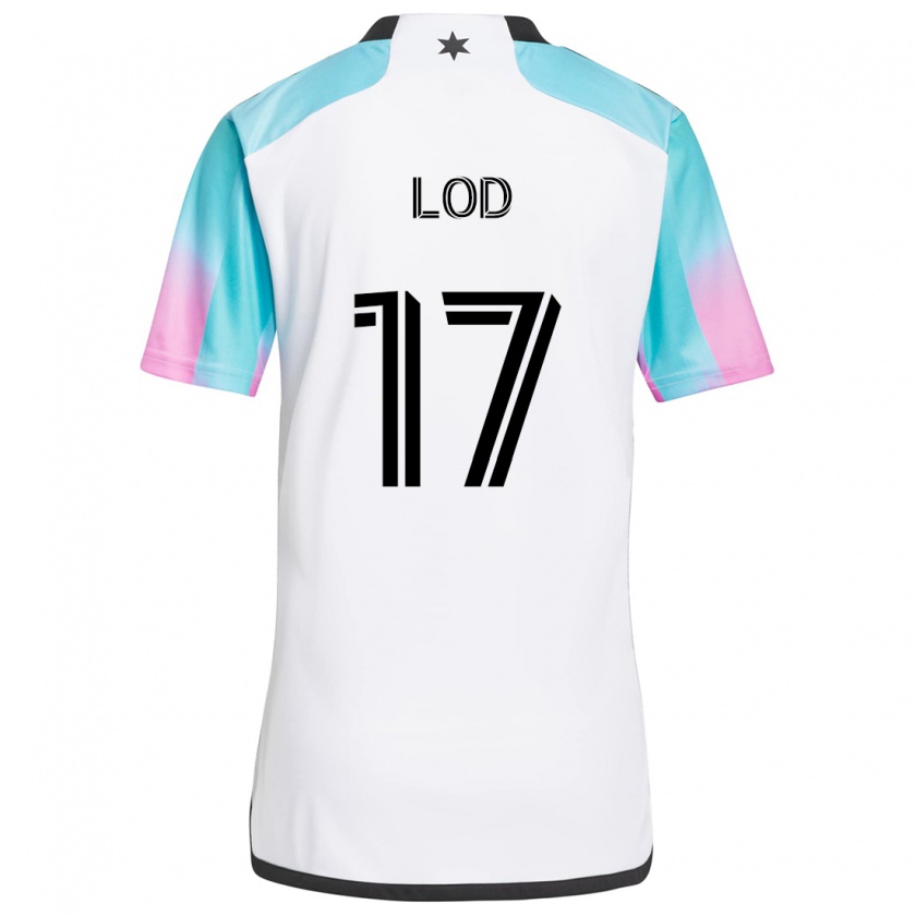 Kandiny Niño Camiseta Robin Lod #17 Blanco Azul Negro 2ª Equipación 2024/25 La Camisa Chile