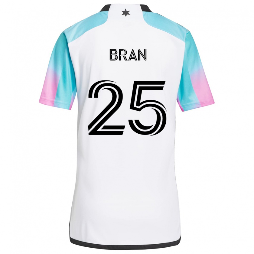 Kandiny Niño Camiseta Alejandro Bran #25 Blanco Azul Negro 2ª Equipación 2024/25 La Camisa Chile