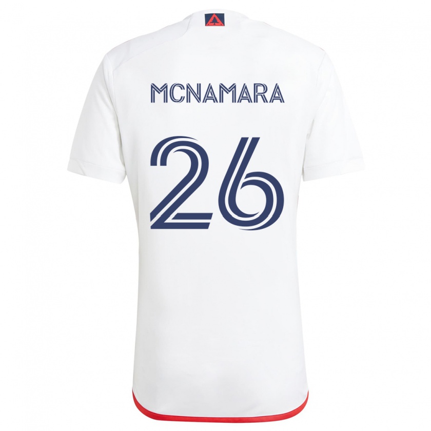 Kandiny Niño Camiseta Tommy Mcnamara #26 Blanco Rojo 2ª Equipación 2024/25 La Camisa Chile