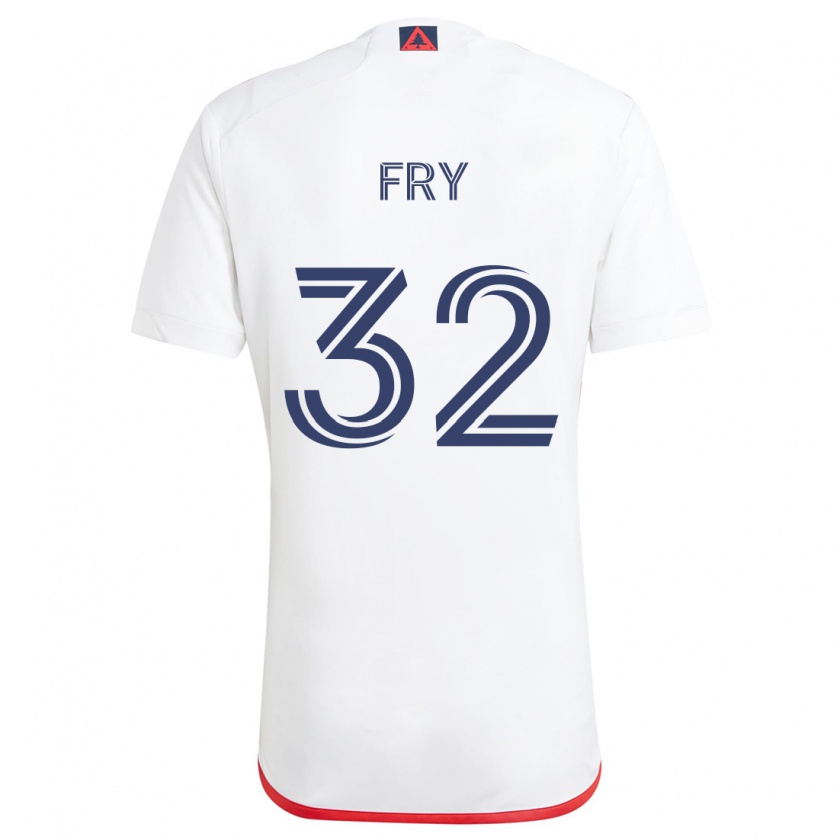 Kandiny Niño Camiseta Malcolm Fry #32 Blanco Rojo 2ª Equipación 2024/25 La Camisa Chile