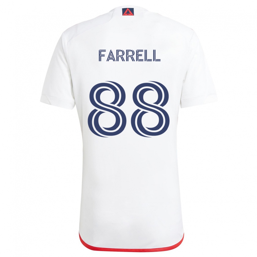 Kandiny Niño Camiseta Andrew Farrell #88 Blanco Rojo 2ª Equipación 2024/25 La Camisa Chile