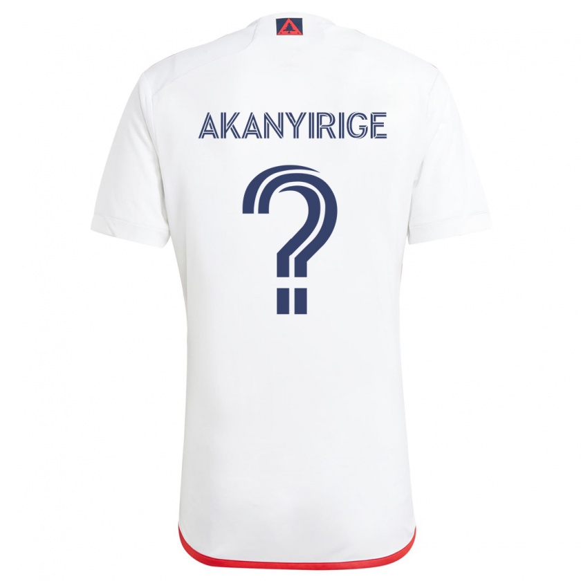 Kandiny Niño Camiseta Jacob Akanyirige #0 Blanco Rojo 2ª Equipación 2024/25 La Camisa Chile