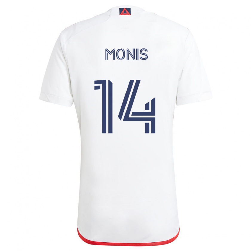 Kandiny Niño Camiseta Alex Monis #14 Blanco Rojo 2ª Equipación 2024/25 La Camisa Chile