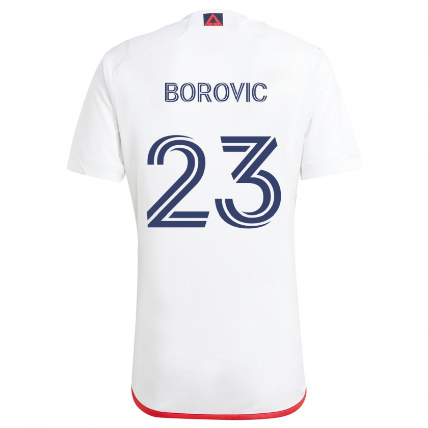 Kandiny Niño Camiseta Luka Borovic #23 Blanco Rojo 2ª Equipación 2024/25 La Camisa Chile