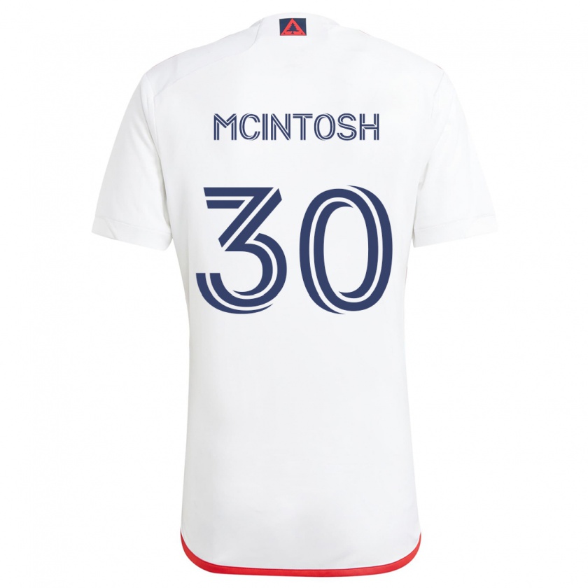 Kandiny Niño Camiseta Damario Mcintosh #30 Blanco Rojo 2ª Equipación 2024/25 La Camisa Chile