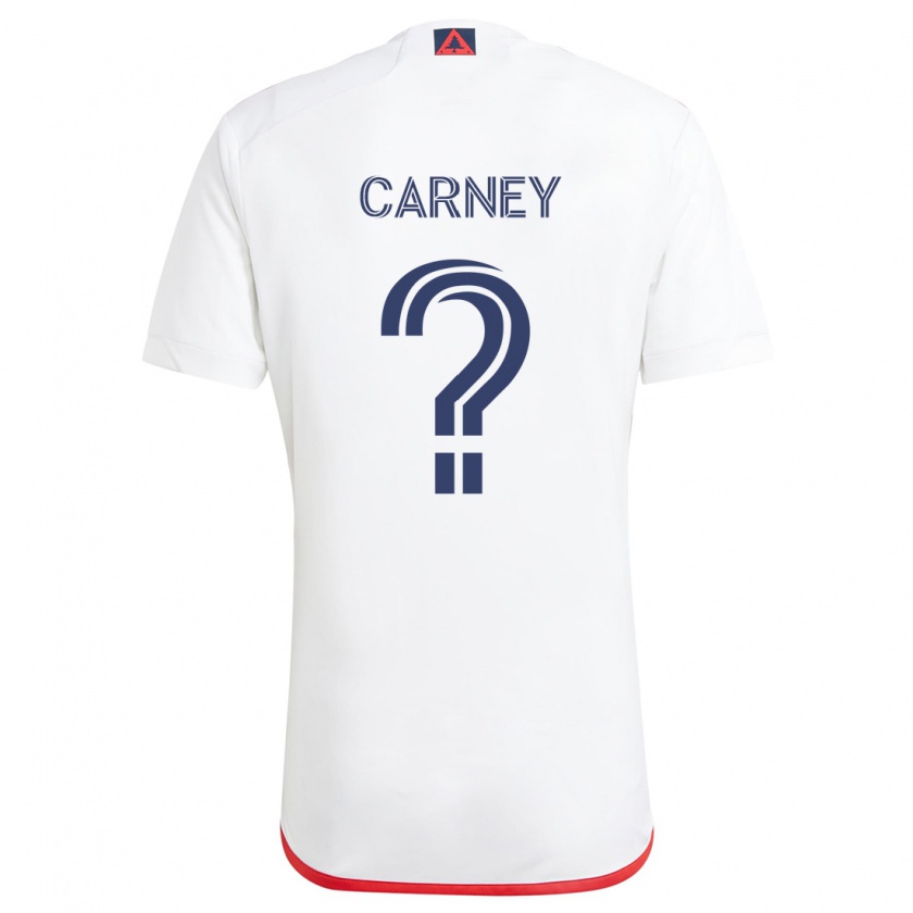 Kandiny Niño Camiseta Ryan Carney #0 Blanco Rojo 2ª Equipación 2024/25 La Camisa Chile