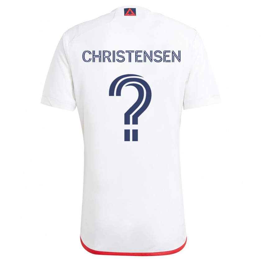 Kandiny Niño Camiseta Kevin Christensen #0 Blanco Rojo 2ª Equipación 2024/25 La Camisa Chile