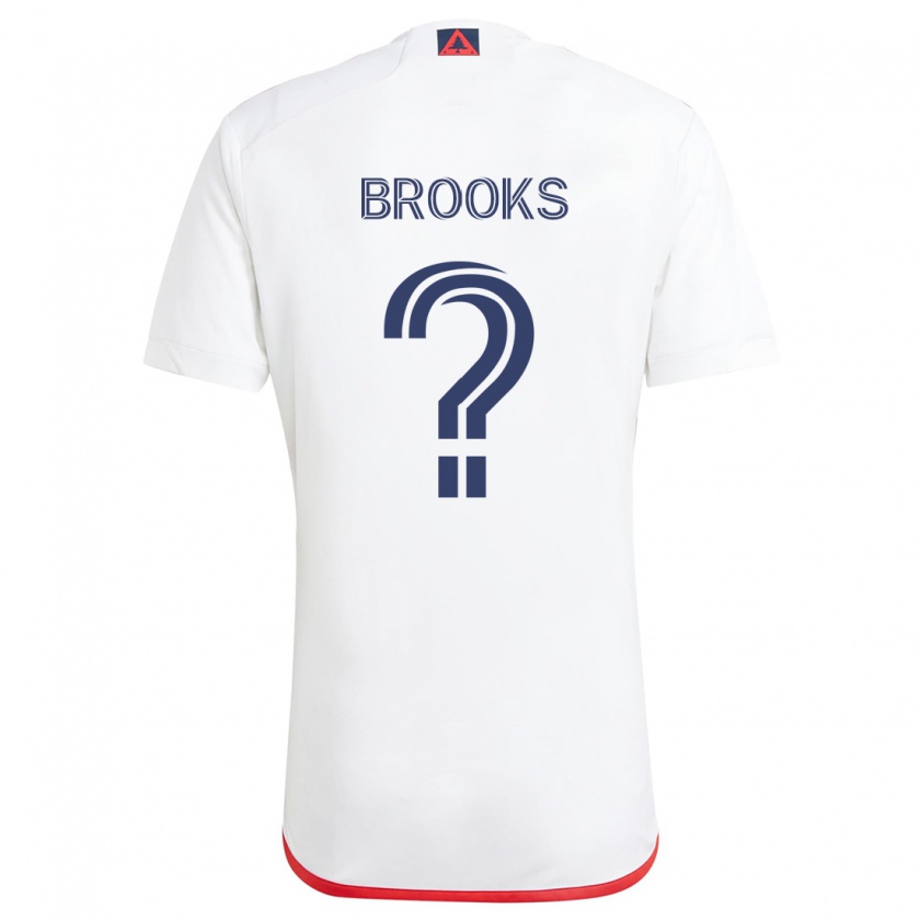 Kandiny Niño Camiseta Brian Brooks #0 Blanco Rojo 2ª Equipación 2024/25 La Camisa Chile