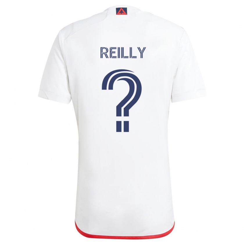 Kandiny Niño Camiseta Aidan Reilly #0 Blanco Rojo 2ª Equipación 2024/25 La Camisa Chile