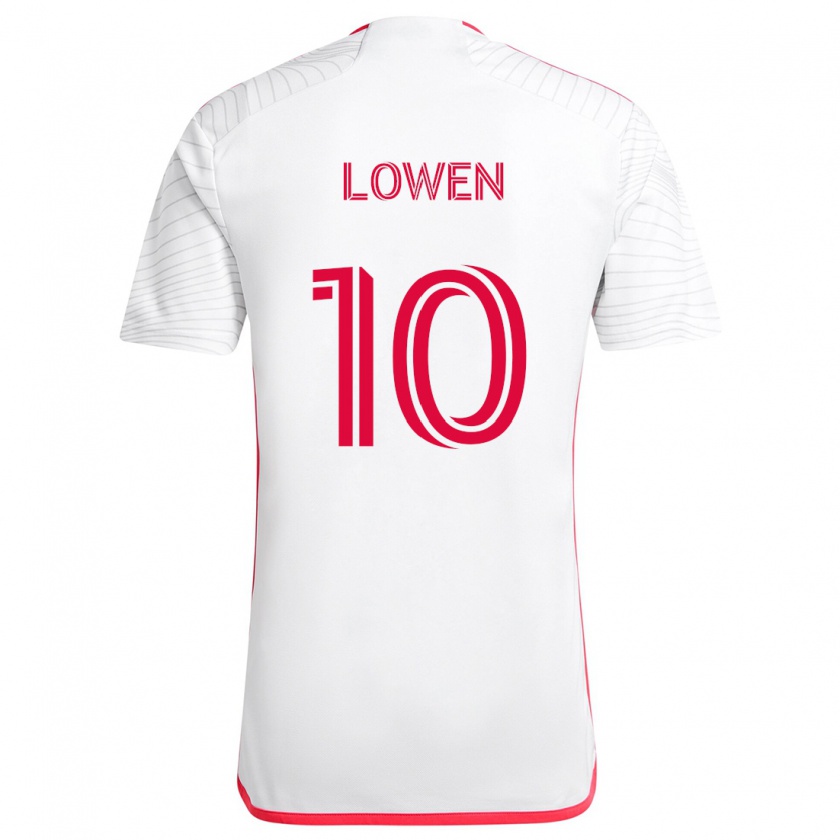 Kandiny Niño Camiseta Eduard Löwen #10 Blanco Rojo 2ª Equipación 2024/25 La Camisa Chile