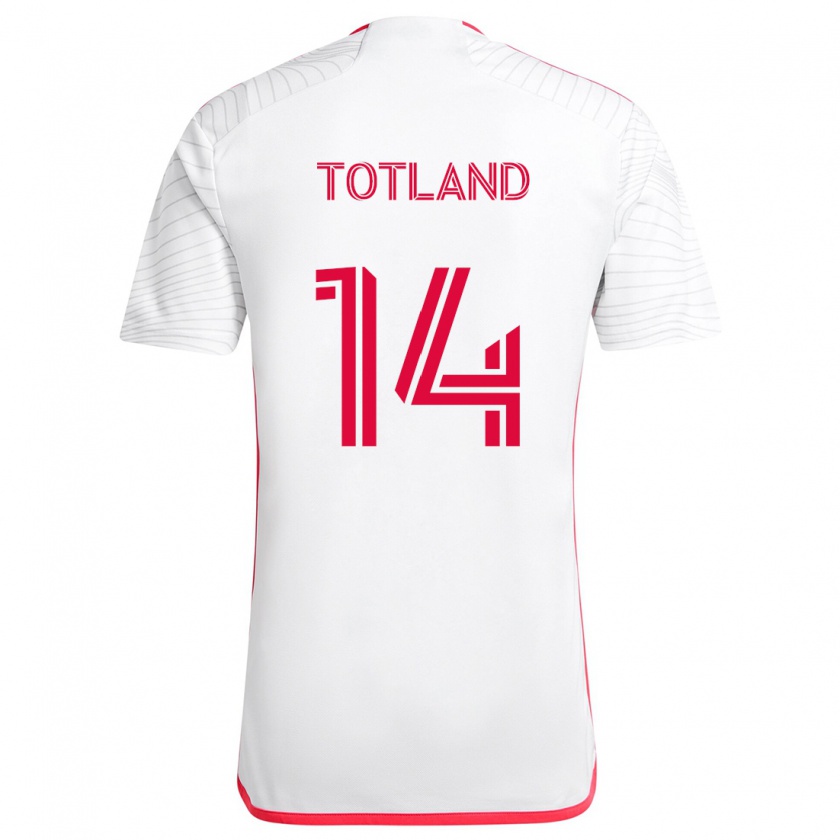 Kandiny Niño Camiseta Tomas Totland #14 Blanco Rojo 2ª Equipación 2024/25 La Camisa Chile