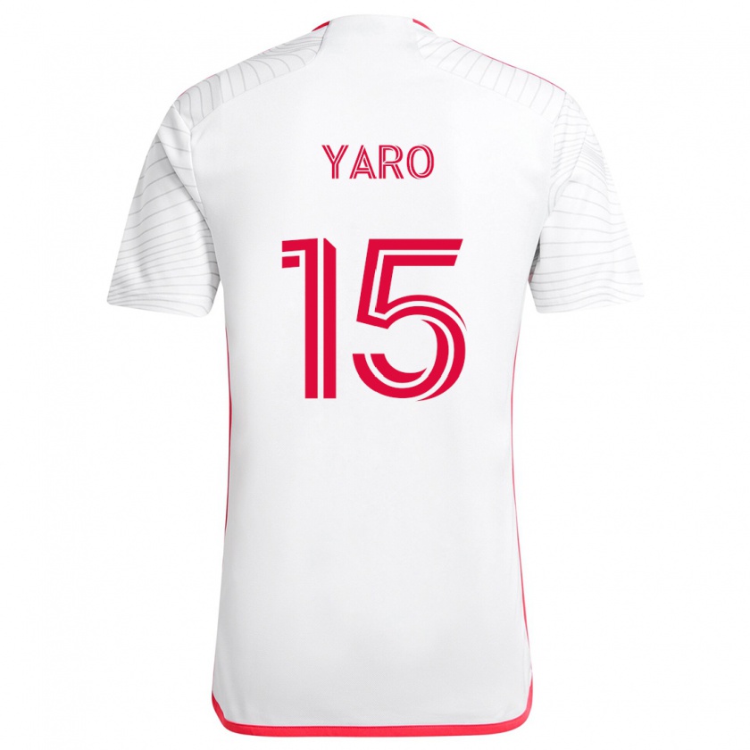 Kandiny Niño Camiseta Joshua Yaro #15 Blanco Rojo 2ª Equipación 2024/25 La Camisa Chile