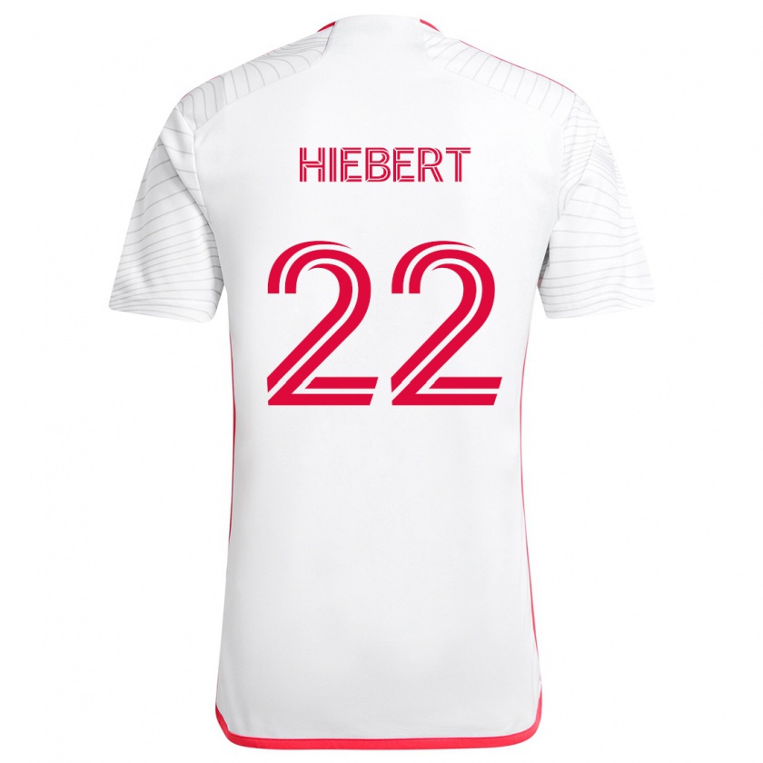 Kandiny Niño Camiseta Kyle Hiebert #22 Blanco Rojo 2ª Equipación 2024/25 La Camisa Chile