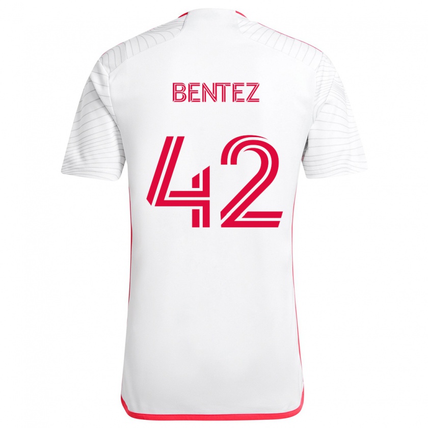 Kandiny Niño Camiseta Óscar Benítez #42 Blanco Rojo 2ª Equipación 2024/25 La Camisa Chile