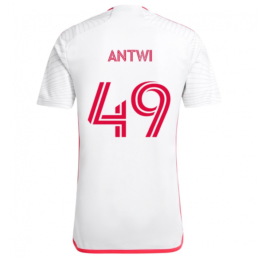 Kandiny Niño Camiseta Seth Antwi #49 Blanco Rojo 2ª Equipación 2024/25 La Camisa Chile