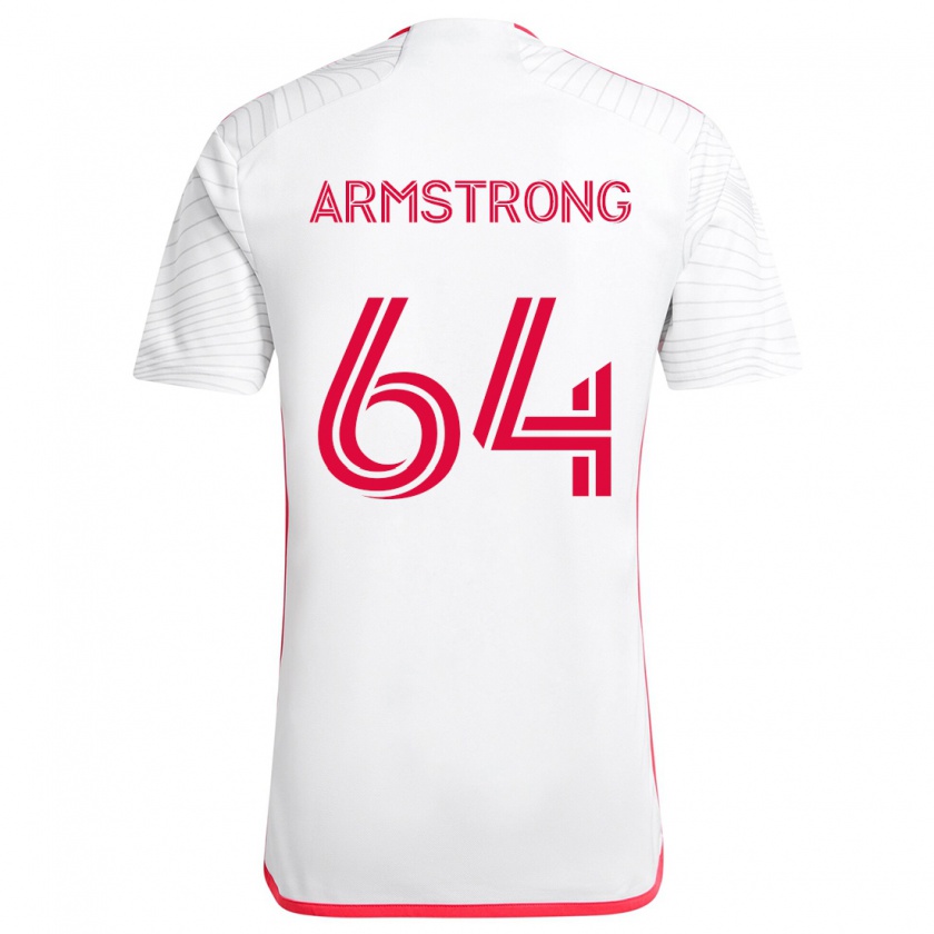 Kandiny Niño Camiseta Dida Armstrong #64 Blanco Rojo 2ª Equipación 2024/25 La Camisa Chile