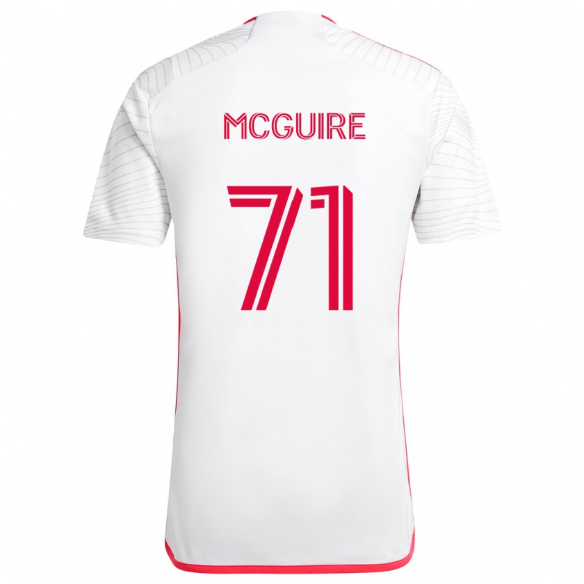 Kandiny Niño Camiseta Nolan Mcguire #71 Blanco Rojo 2ª Equipación 2024/25 La Camisa Chile