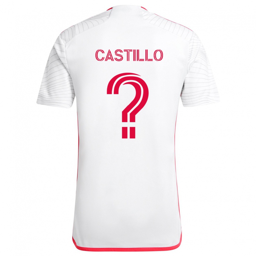 Kandiny Niño Camiseta Jayson Castillo #0 Blanco Rojo 2ª Equipación 2024/25 La Camisa Chile