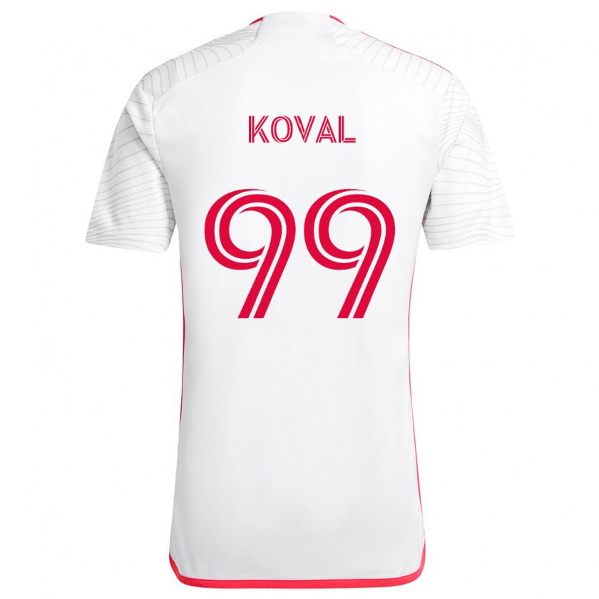 Kandiny Niño Camiseta Stanislav Koval #99 Blanco Rojo 2ª Equipación 2024/25 La Camisa Chile