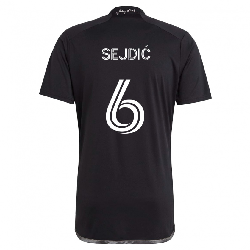 Kandiny Niño Camiseta Amar Sejdić #6 Negro 2ª Equipación 2024/25 La Camisa Chile