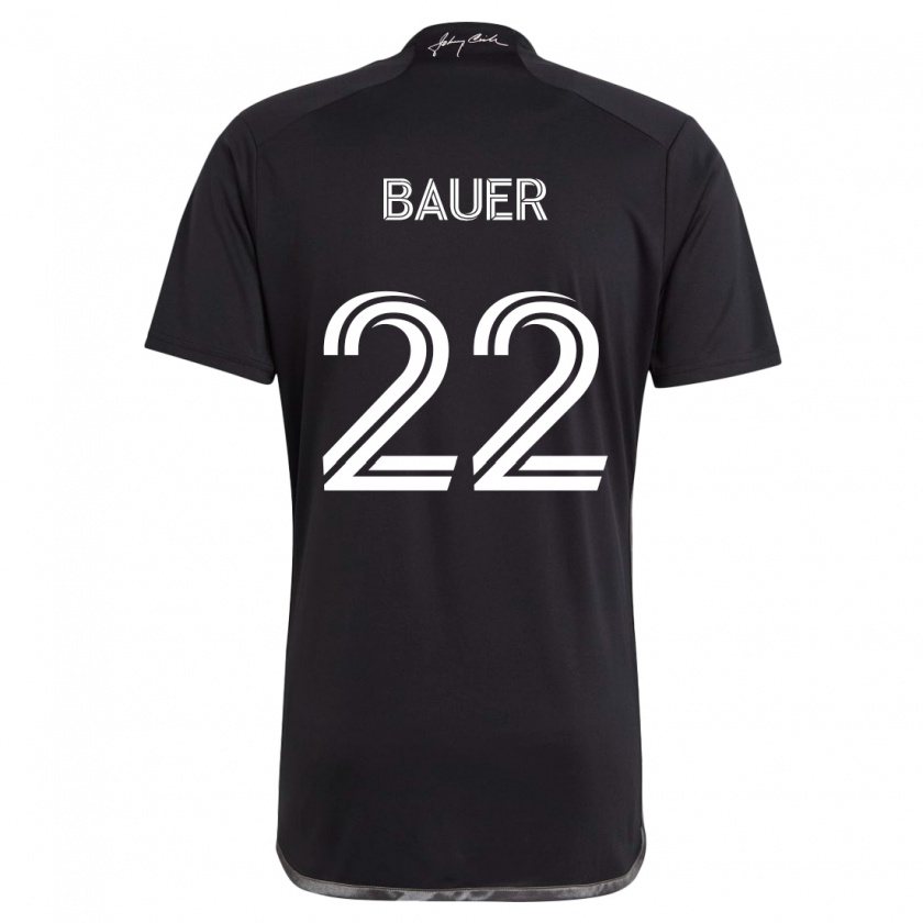 Kandiny Niño Camiseta Josh Bauer #22 Negro 2ª Equipación 2024/25 La Camisa Chile