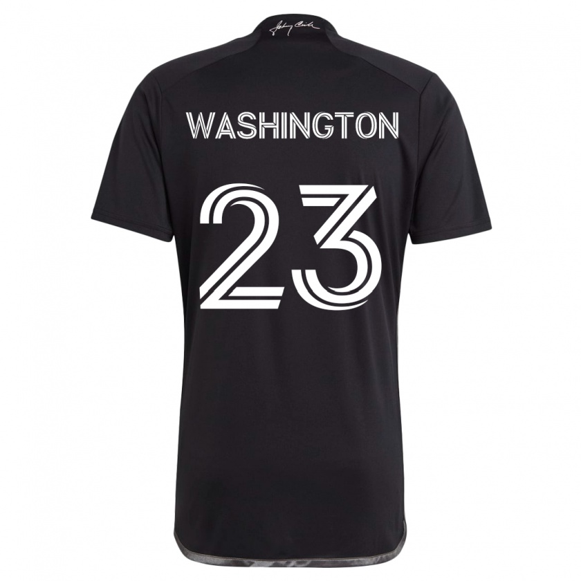 Kandiny Niño Camiseta Taylor Washington #23 Negro 2ª Equipación 2024/25 La Camisa Chile