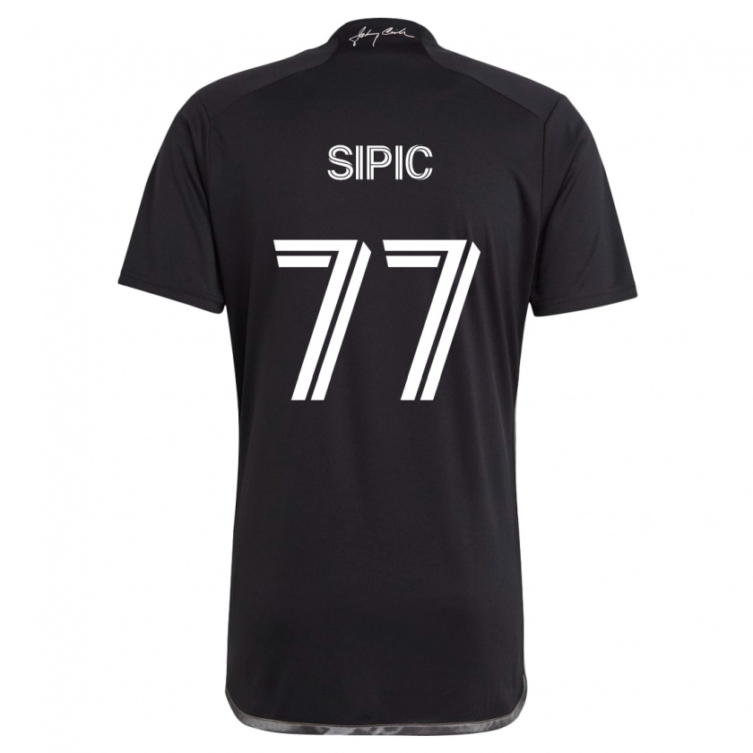 Kandiny Niño Camiseta Adem Sipić #77 Negro 2ª Equipación 2024/25 La Camisa Chile