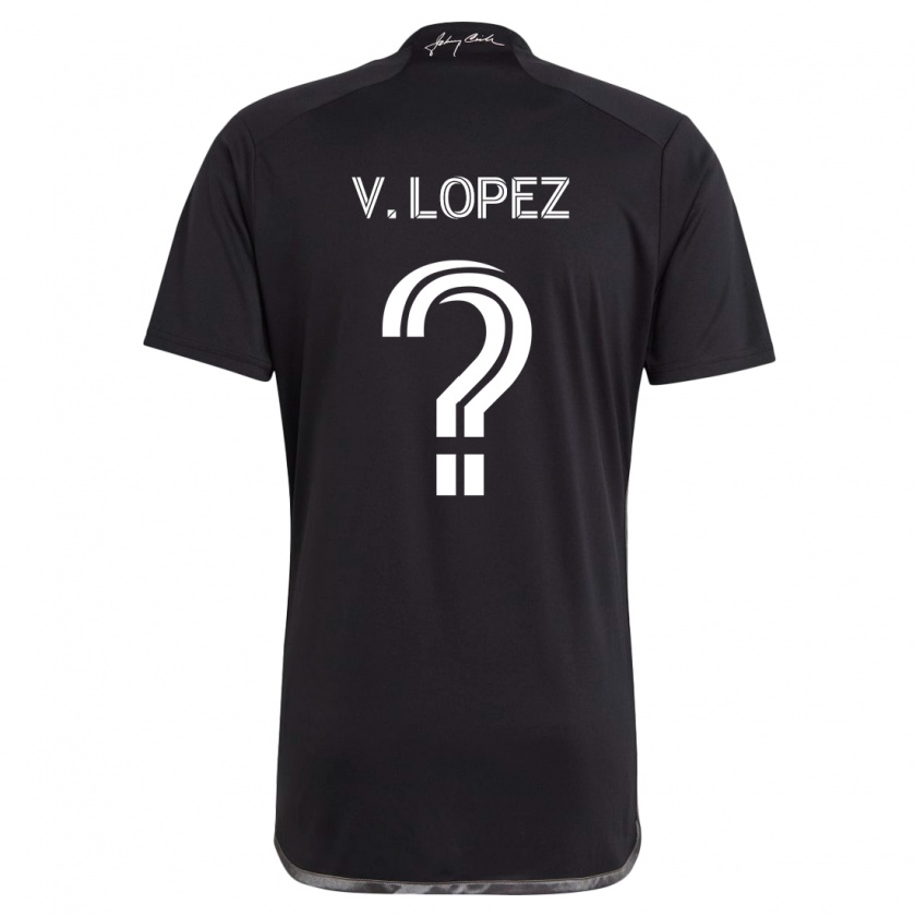 Kandiny Niño Camiseta Alejandro Velazquez-Lopez #0 Negro 2ª Equipación 2024/25 La Camisa Chile